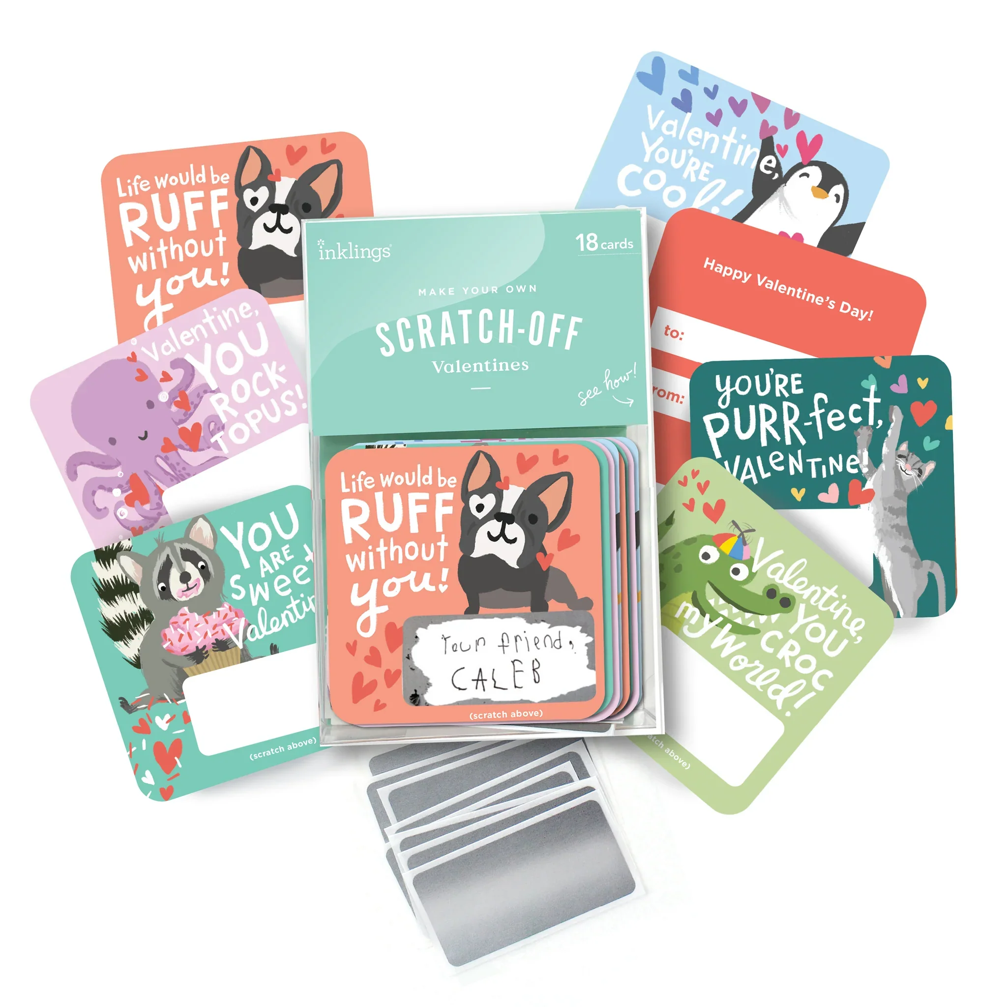 Animal Puns Scratch-off Valentine Cards