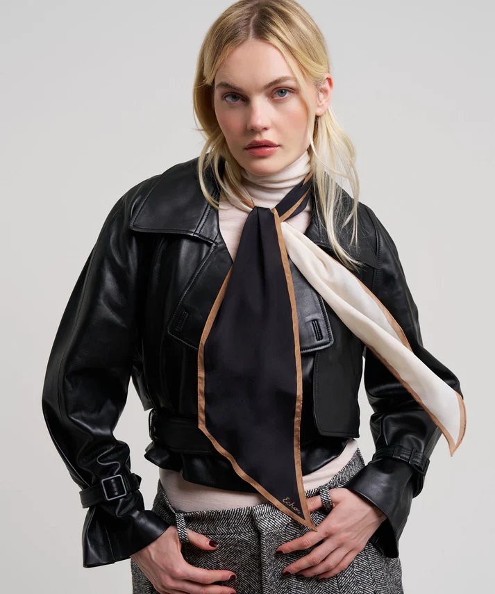 Colorblock Silk Bias Scarf - Image 3