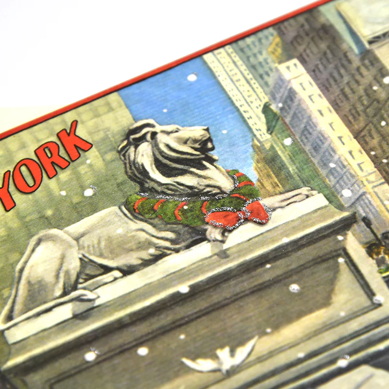 Vintage Library Postcard Holiday Card Set - Image 2