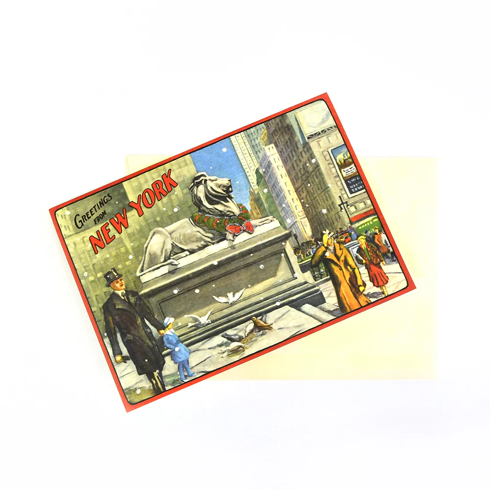 Vintage Library Postcard Holiday Card Set - Image 4