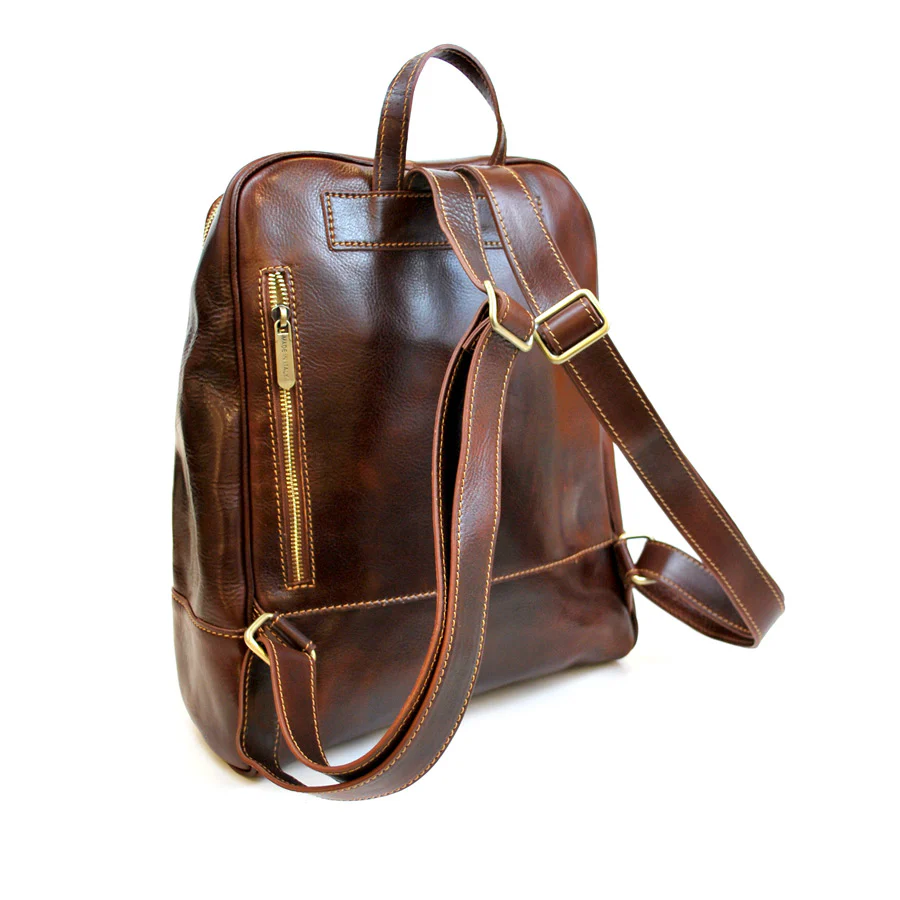 Leather NYPL Bookbinding Stamp Backpack - Image 3