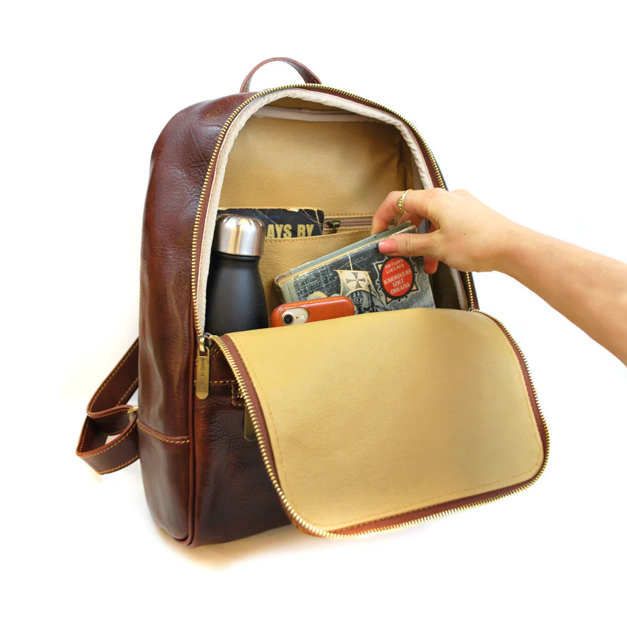 Leather NYPL Bookbinding Stamp Backpack - Image 6