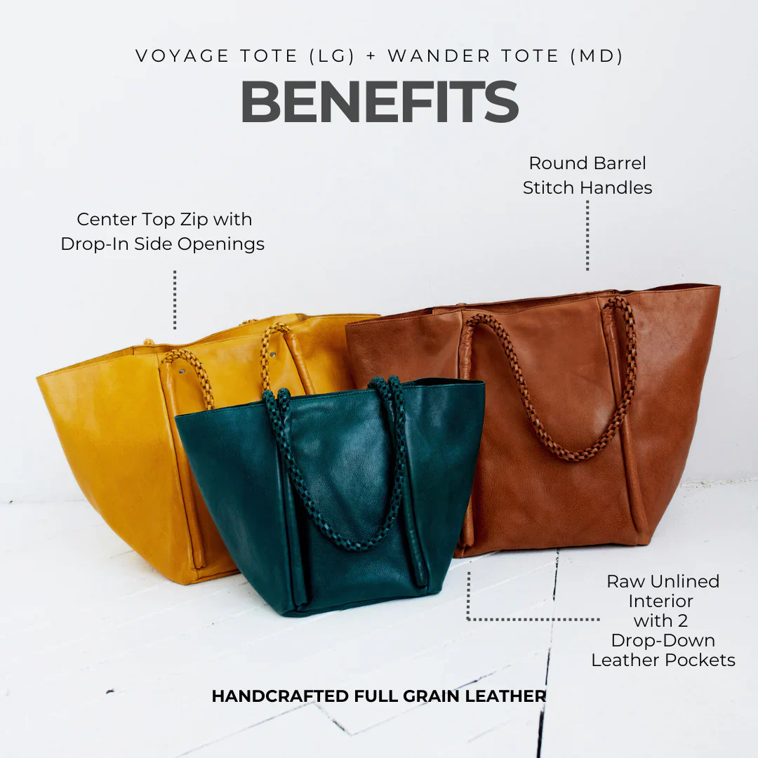 Leather Tote Bag: Wander - Image 4