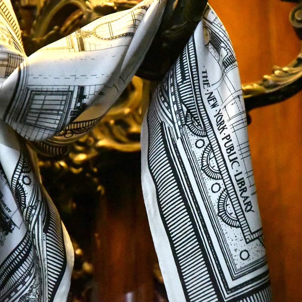 NYPL Architecture Black & White Scarf - Image 3