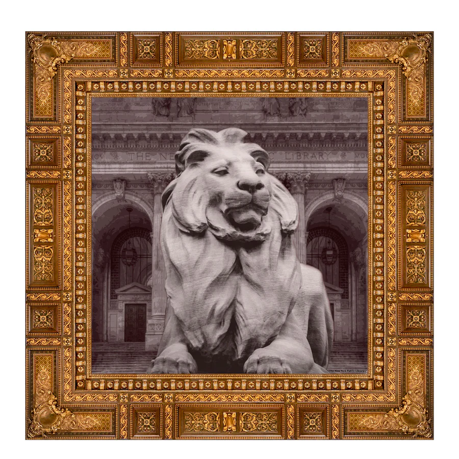 NYPL Lion Silk Scarf - Image 5