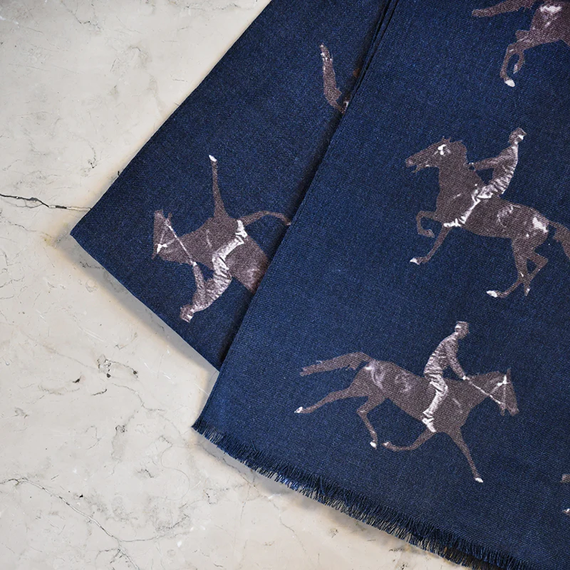 NYPL Eadweard Muybridge Horse & Rider Wool Scarf - Image 3