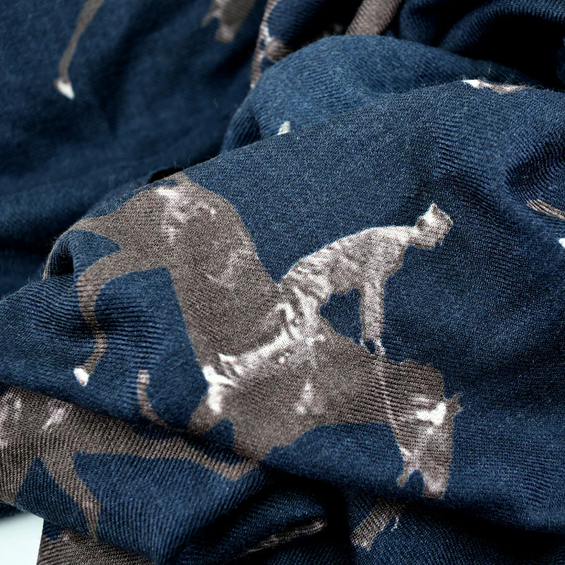 NYPL Eadweard Muybridge Horse & Rider Wool Scarf - Image 5