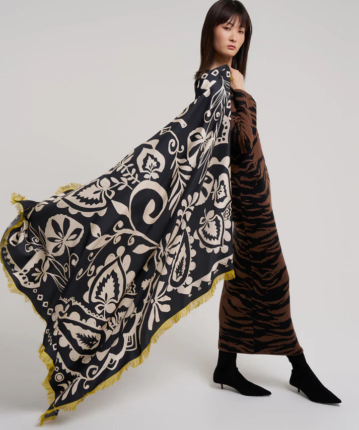 Park Paisley Oversized Silk Square Scarf - Image 4
