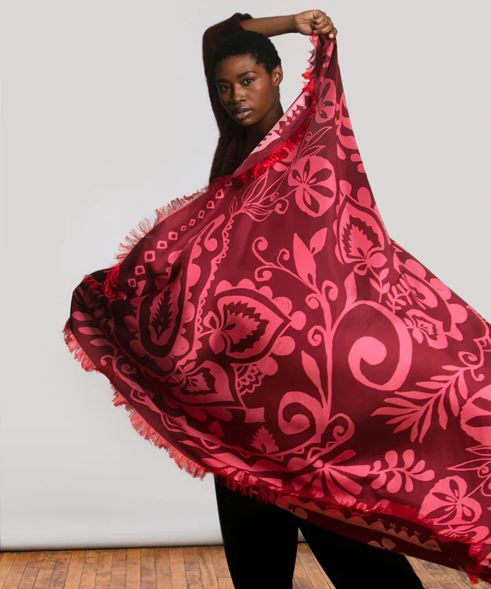 Park Paisley Oversized Silk Square Scarf - Image 6