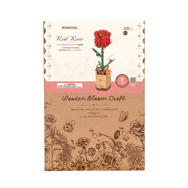 Red Rose DIY Wooden Bloom Craft - Image 3