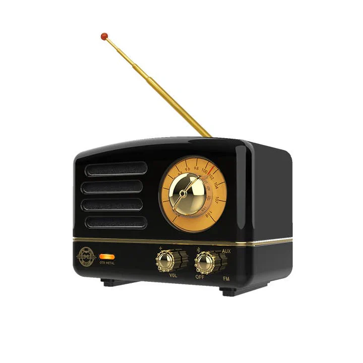 Metal Black Retro Mini Radio / Bluetooth Speaker - Image 3
