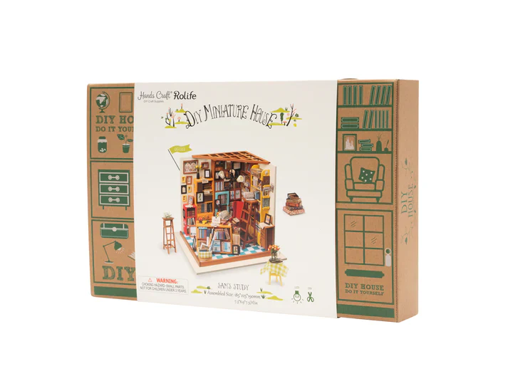 Sam's Study DIY Dollhouse Miniature Kit - Image 3